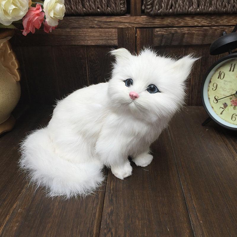 Sleeping Cat Plush Toy Set With Bow Tie And Bell - Realistic Cat Doll For Kids' Gift And Home Decor-1